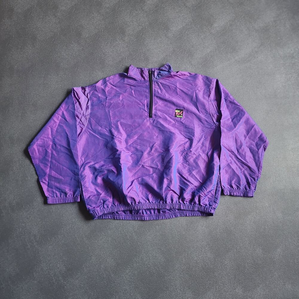 Vintage 90's Surf Style Color Shift Iridescent Nylon Windbreaker One Size Fits